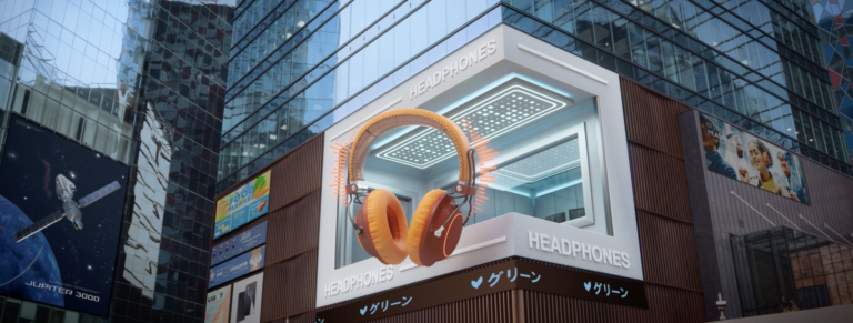 3D Billboard Werbung Kopfhörer